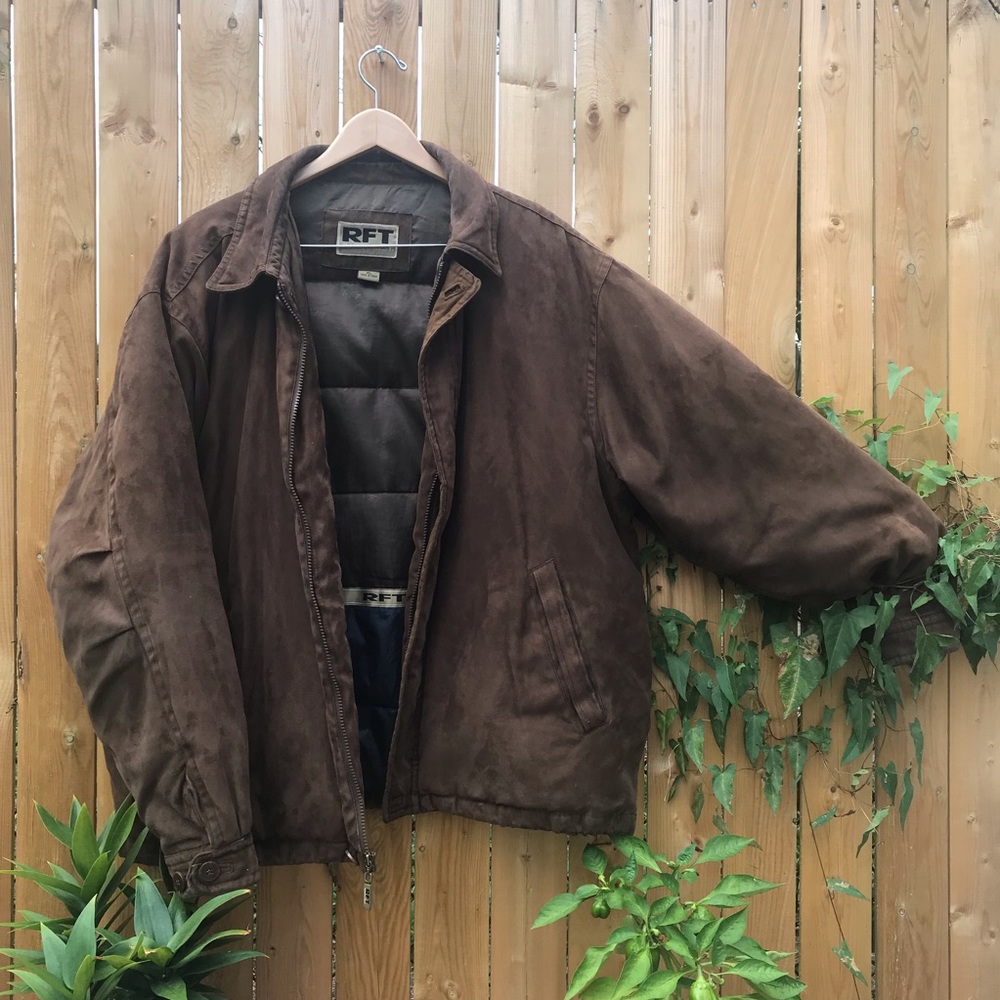 RFT: Heavy duty down-filled bomber jacket in brown